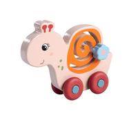 Eichhorn - Escargot Coulissant avec Fleur à déplacer, 13 cm de Long, Roues en Silicone silencieuses, en contreplaqué 100% certifié FSC, à partir de 1 an