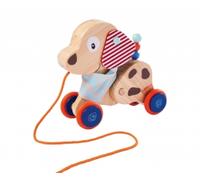 Eichhorn Jouet pour enfant – Chien en bois multicolore à tirer