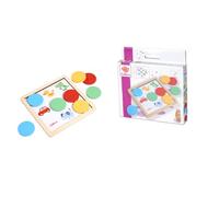 Eichhorn Jeu de Cartes en Couleur - Jeu éducatif avec 8 disques colorés, 5 Cartes de modèle et Cadre en Bois pour favoriser la compréhension des Couleurs, la motricité Fine et la Concentration