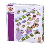 Eichhorn - Jeu d'enfilage de la Ferme composé de 13 pièces en Bois et de 13 modèles en Carton, 100% Bois de hêtre certifié FSC, à partir de 1 an