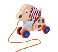 Eichhorn Jouet pour enfant – Chien en bois multicolore à tirer