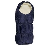 EICHHORN Kinderwagen Chancelière momie chaude pour poussette, fourrure en peluche (lavable), zone des pieds essuyable avec film, avec fermeture éclair et cordon de serrage (bleu marine)