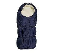 EICHHORN Kinderwagen Chancelière Momie Chaude pour Poussette, Fourrure en Peluche (Lavable), Zone des Pieds essuyable avec Film, avec Fermeture éclair et Cordon de Serrage (Bleu Marine)