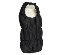 EICHHORN Kinderwagen Chancelière momie chaude pour poussette, fourrure en peluche (lavable), zone des pieds essuyable avec film, avec fermeture éclair et cordon de serrage (noir)