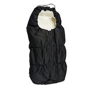 EICHHORN Kinderwagen Chancelière momie chaude pour poussette, fourrure en peluche (lavable), zone des pieds essuyable avec film, avec fermeture éclair et cordon de serrage (noir)