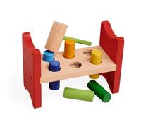 Eichhorn Klopfbank - Jouet en Bois à marteler, avec 6 Baguettes colorées et Marteau, favorise la motricité et la Coordination, en Bois, Multicolore, à partir de 1 an, env. 23 x 13 x 9 cm