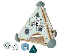Eichhorn - Ligne Panda - Centre de Jeu Pyramide, Jeu à emboîter et à mémoire, avec Fonction Musique et Piste à Billes, à Assembler, 16 pièces, 33 x 33 x 38 cm, en Bois de Bouleau, à partir de 1 an