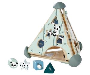 Eichhorn - Ligne Panda - Centre de Jeu Pyramide, Jeu à emboîter et à mémoire, avec Fonction Musique et Piste à Billes, à Assembler, 16 pièces, 33 x 33 x 38 cm, en Bois de Bouleau, à partir de 1 an