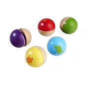 Eichhorn Lot de 5 Boules sonores Musicales avec différentes Fonctions sonores telles Que hochet, Cloche et couineur, favorise la Perception Acoustique et la motricité, en Bois de hêtre et de Cerisier