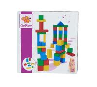 Eichhorn Lot de 50 Blocs de Construction colorés en Bois de hêtre certifié FSC, Jouet de motricité adapté aux Enfants à partir de 1 an