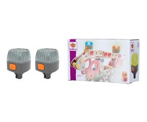 Eichhorn Lumière constructeur, 2 lumières pour embellir vos structures, pas besoin de batterie, câble de charge USB, 4 fonctions d'éclairage, encastrable avec barres et dés, en polypropylène, à partir