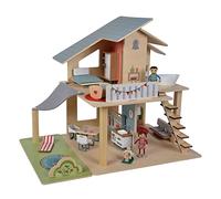 Eichhorn - Maison de poupée avec Accessoires - avec Meubles et 3 Figurines, Non montée, en Bois, 25 pièces, 53 x 36 x 44 cm, à partir de Trois Ans.