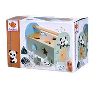 Eichhorn Jouet d'éveil en bois Boîte à formes Panda 19 cm 8 formes Dès 1 an