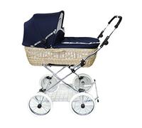 Eichhorn Panier en osier Poussette avec courroie en cuir avec structure öhen réglable coulissants en osier naturel