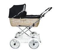 Eichhorn Panier en osier Poussette avec courroie en cuir avec structure öhen réglable coulissants en osier naturel