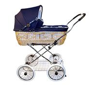 Eichhorn Panier en osier Poussette avec courroie en cuir Structure Osier Naturel