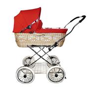 Eichhorn Panier en osier Poussette avec courroie en cuir Structure Osier Naturel