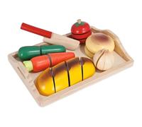 Eichhorn Planche à découper avec différentes pièces en Bois à découper, 8 pièces, 25 x 14 x 3,5 cm, Multicolore - 100003731