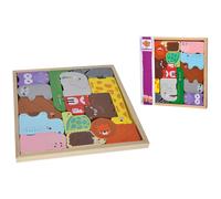 Eichhorn - Set d'animaux dans une boîte en bois, 14 animaux avec boîte de rangement, en pin, à partir de 1 an