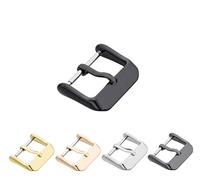 Eichmüller Boucle ardillon Bracelet en cuir Boucle Acier inoxydable Acier/Or/Rose/Noir/Titane Massif, Noir , 14 mm