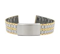 Eichmüller Bracelet de montre en acier inoxydable 12/14/16/18/20 mm - Bracelet à maillons argentés et dorés, 20 mm, Acier inoxydable, Aucun