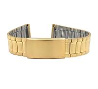 Eichmüller Bracelet de montre en acier inoxydable 12/14/16/18/20 mm - Bracelet à maillons argentés et dorés, 14 mm, Acier inoxydable, Aucun