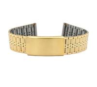 Eichmüller Bracelet de montre en acier inoxydable 12/14/16/18/20 mm - Bracelet à maillons argentés et dorés, 18 mm, Acier inoxydable, Aucun