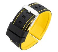Eichmüller Bracelet de montre en silicone 20/22/24 mm - Noir, bleu, rouge, jaune, 24 mm, Silicone, Aucun