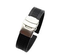 Eichmüller Bracelet de montre en silicone avec boucle déployante 18/20/22 mm - Noir/orange, 18 mm, Silicone, Aucun