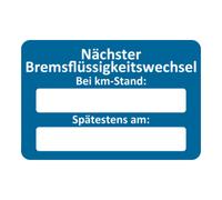Eichner Autocollant de service après-vente Eichner, texte : Prochain changement de liquide de frein Quantité:250