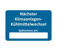 Eichner Autocollant de service après-vente Eichner, texte : Prochain changement du liquide de refroidissement de la climatisation Quantité:250