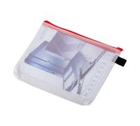 Eichner Pochette en plastique Eichner à fermeture éclair B6 en plastique, fermeture éclair rouge 233 x 190 mm Quantité:10
