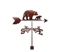 EICOFF Décoration Girouette, Girouette Ours Sauvage Silhouette Girouette Girouette Outils de Mesure en Acier Inoxydable Indicateur de Direction du Vent pour Patio Cour