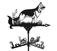 EICOFF Girouette Berger Allemand girouette Cour extérieure girouette en Fer forgé pour Montage sur Toit scène de Ferme extérieure Piquet de Jardin girouette indicateur de Direction du Vent avec rev