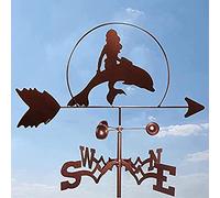 EICOFF Girouette de Jardin en Fer forgé Girouette de Jardin en Fer forgé pour Jardin Montage de Jardin Piquet décoratif en métal Sirène Indicateur de Direction du Vent Ferme Scène Durable GA