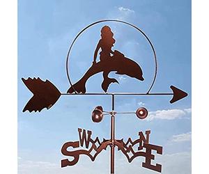 EICOFF Girouette de Jardin en Fer forgé Girouette de Jardin en Fer forgé pour Jardin Montage de Jardin Piquet décoratif en métal Sirène Indicateur de Direction du Vent Ferme Scène Durable GA