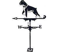 EICOFF Girouette en Fer Boxer Windblown Garden Girouette de Jardin en Fer forgé pour Jardin avec indicateur de Direction du Vent Support métallique extérieur Girouette de Jardin en Fer forgé pour G