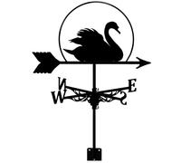 EICOFF Girouette en métal Durable Noir rétro girouette extérieur Jardin Cygne Silhouette indicateur de Direction du Vent s'applique au décor Toit Cour Grange Garage Patio