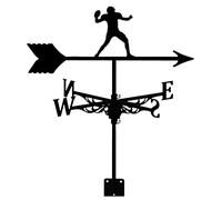 EICOFF Girouette en métal Noir Girouette Joueur de Rugby Silhouette Indicateur de Direction du Vent pour pelouse extérieure Jardin Moulin à Vent Patio Ferme Grange Garage Clôture Décorer