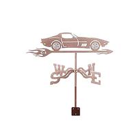 EICOFF Girouette Voiture Silhouette Cour girouette en Fer forgé indicateur de Direction du Vent en Acier Inoxydable résistant à la Corrosion girouette Outil de Mesure avec Support de Montage