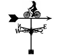 EICOFF Vélo Silhouette Girouette Rétro Métal Girouette Anti-Corrosion Peinture en Aérosol Indicateur de Direction du Vent pour la Décoration de Jardin et de Cour