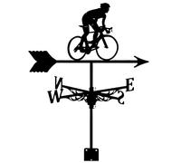 EICOFF Vélo Silhouette Girouette Toit en Métal Girouette Noir Peinture en Aérosol Indicateur de Direction du Vent pour Garage Coupole Ferme Grange Jardin Patio Décorer