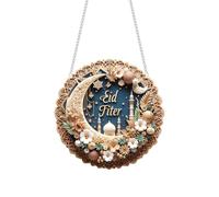 Eid Mubarak Décoration de porte en bois, décoration de Ramadan, décoration de porte musulmane Ramadan Ramadan Décoration en acrylique pour Ramadan Mubarak Aïd, décoration de porte en bois