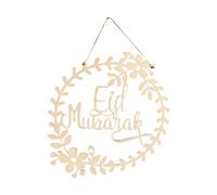 Eid Mubarak Porte Signe Porte Musulmane Plaque Plaque Eid Mubarak Bois Suspendu Islam Ramadan Welcome Waths Eid Hanging Decorations 5pcs