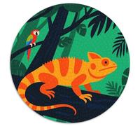 Eidechse 1000 Teile Puzzles Reptilien Runde Kreispuzzles Für Erwachsene Und Kinder Pädagogisches Für Erwachsene Kinder Buntes Tier Geschenke 1000pcs (67.5x67.5cm)