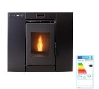 EIDER BIOMASA Insert à insérer 8 - 8,3 kW - Chauffe jusqu'à 175 m³ - Trémie 13 kg - Faible consommation 0,6-1,8 kg/h - Verre Propre - Programmable - Compact - Classe A+