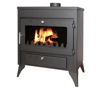 Eider Biomasa Poêle à bois - 13,2 kW - modèle CAPRI - jusqu'à 297 m³ - H.89 x l.68 x P.44 cm - Classe énergétique A