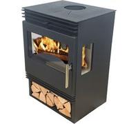 Eider Biomasa Poêle à bois - 6,8 kW - modèle Pisano Ventilée - jusqu'à 152 m³ - H.83 x l.56 x P.50 cm - Classe énergétique A