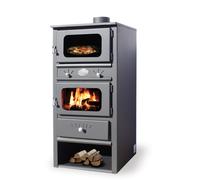 EIDER BIOMASA - Poêle à Bois Avec Four 8 kW - Compact 104 x 42 x 48 cm - Pour l'Intérieur - Volume Chauffant 140 m3 - Fonte