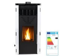EIDER BIOMASA - Poêle à granulés Zero R.E.M. 11Kw VENTILÉ - Efficacité énergétique - Capacité 15kg - Autonome (sans Prise) - Double Chambre - Verre Propre - Contrôle Automatique - Couvre 200m3
